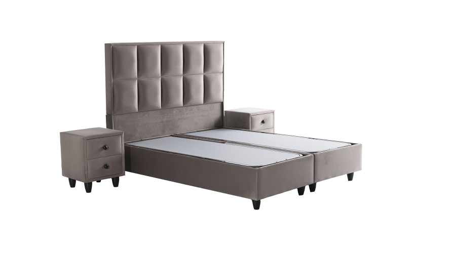 Opberg Boxspring Armoni Taupe Velvet zonder matras