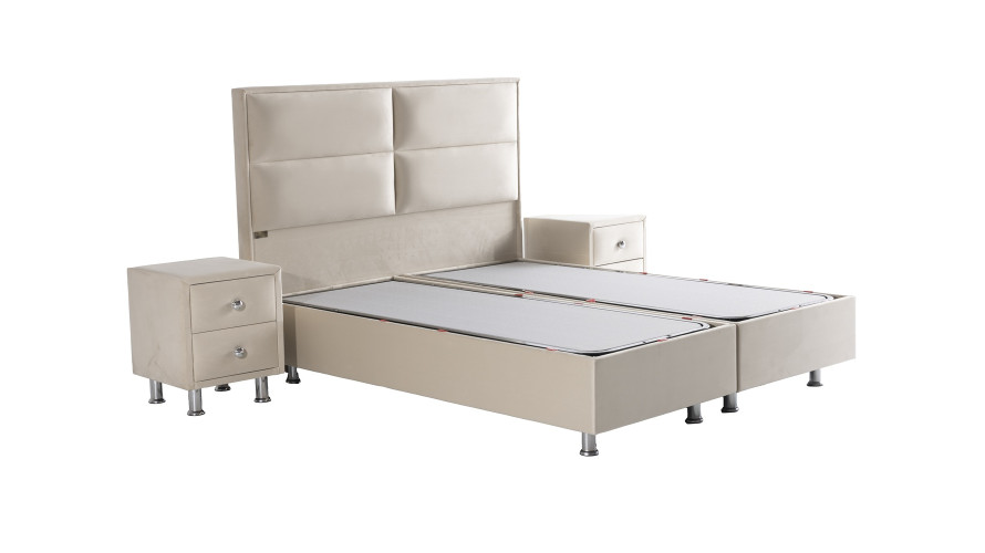 Opberg Boxspring Magnum Beige Velvet zonder matras
