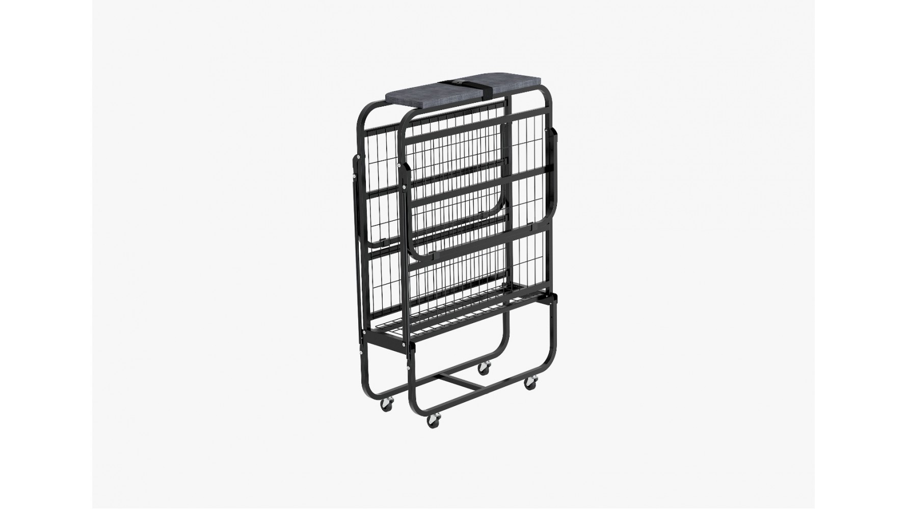 Vouwbed twijfelaar met KoudschuimHR45 14cm - Logeerbed met matras stalen raster bodem