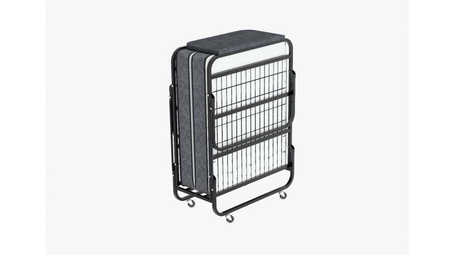 Vouwbed eenpersoons met KoudschuimHR45 14cm - Logeerbed met matras stalen raster bodem